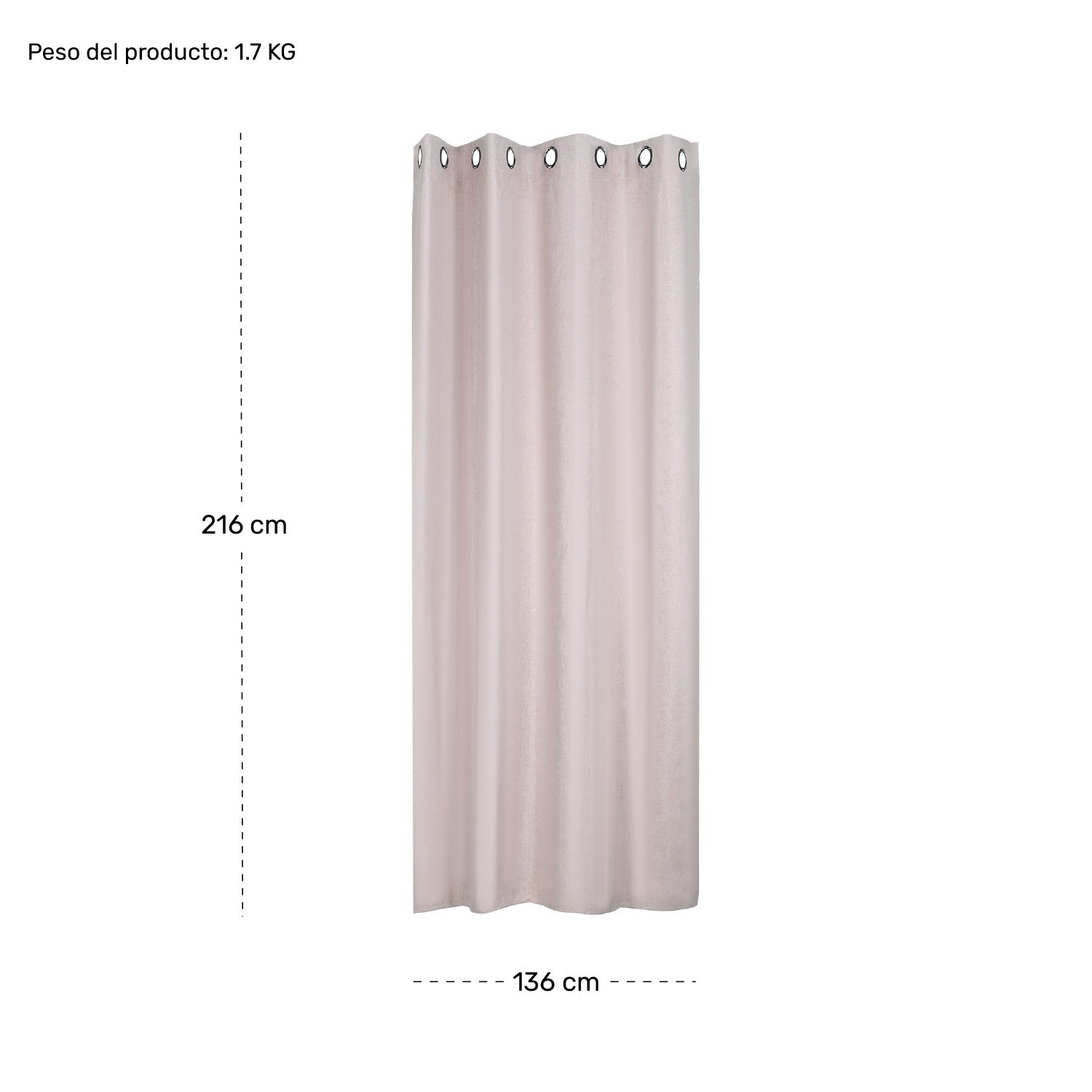 Cortina Blackout Alta Densidad 274 X 213 Cm 2 Piezas Rosa