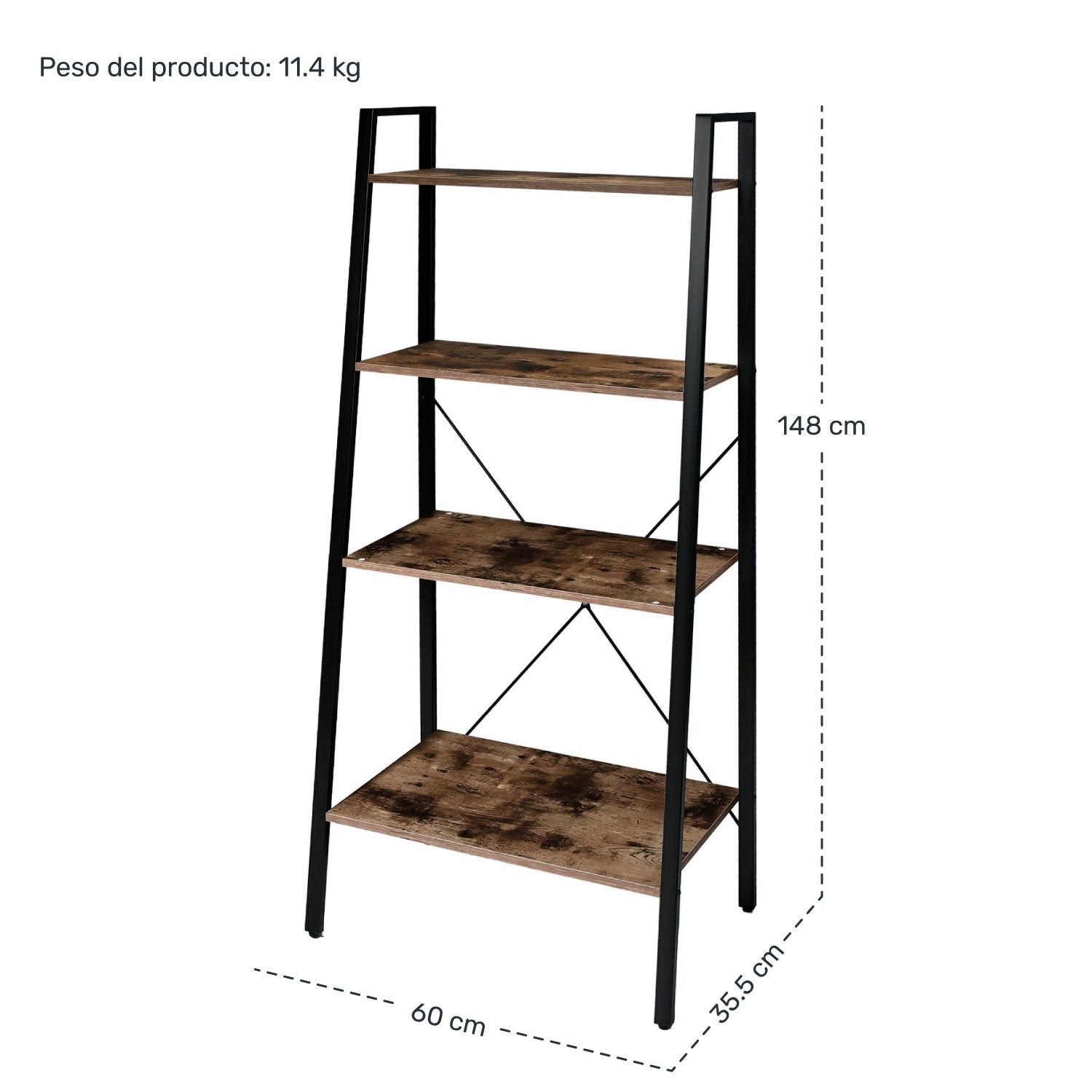 Librero Estante Tipo Escalera Minimalista 4 Niveles