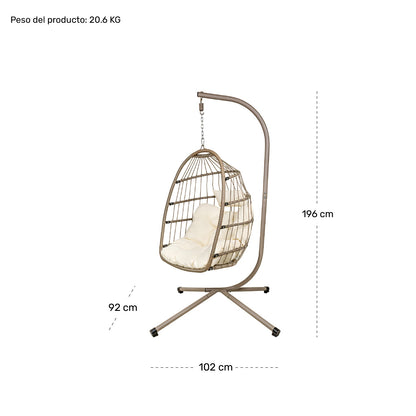 Columpio Exterior Hamaca Silla Colgante Terraza Jardin
