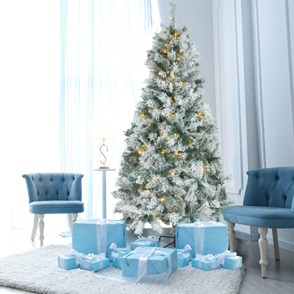 Arbol Navidad Nevado 180 Cm Luces Led Frondoso 600 Ramas