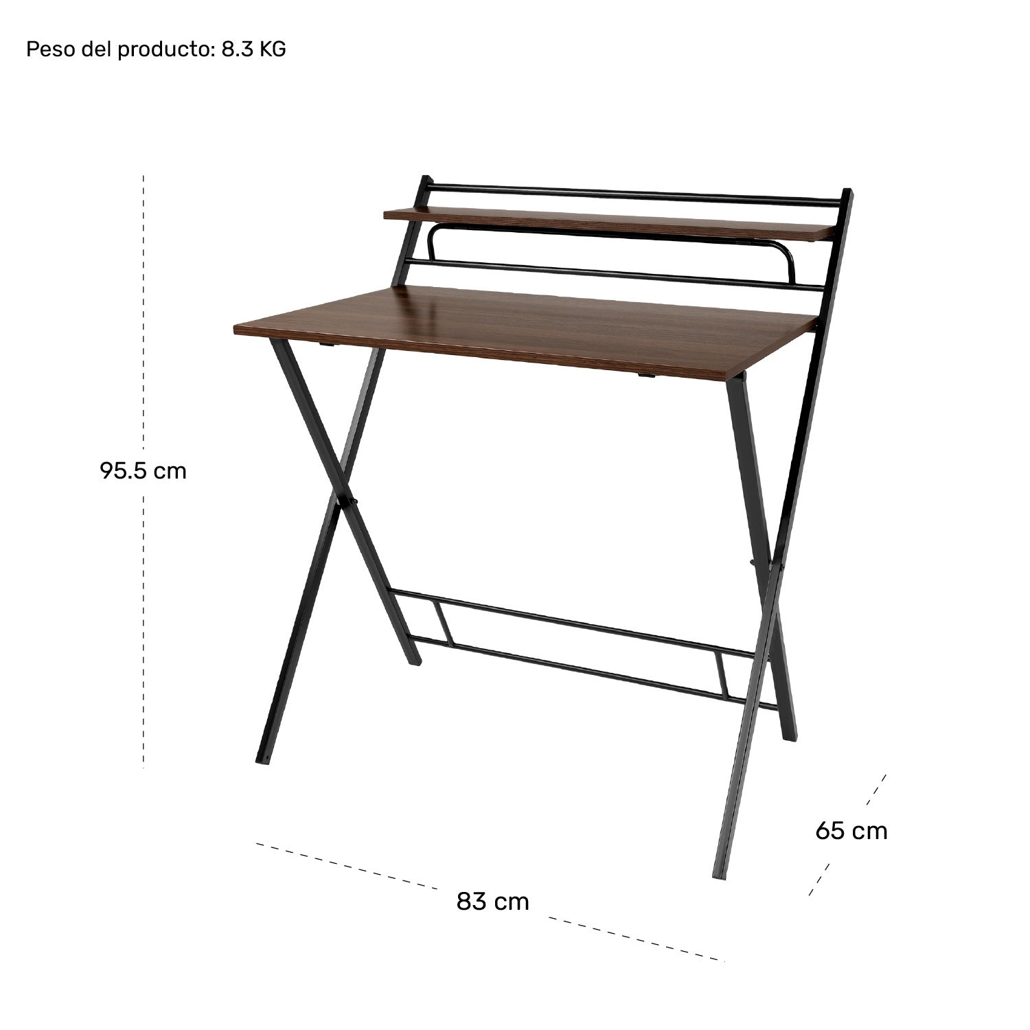 Escritorio Plegable 2 Niveles Mesa Trabajo Hogar Oficina
