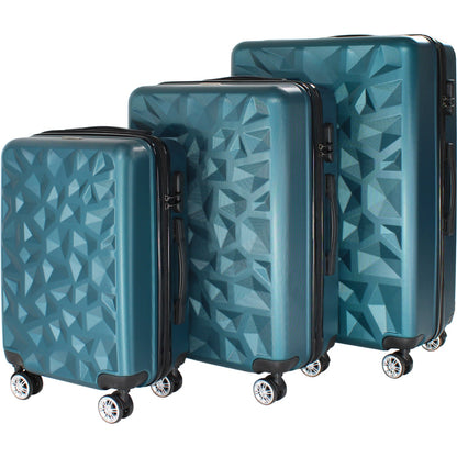 Set Juego 3 Maletas Rigidas Equipaje Viaje 4 Ruedas 360 Azul