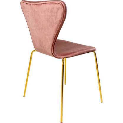 Silla Terciopelo Comedor Tapizada Minimalista Rosa