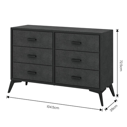 Comoda Mueble Cajonera Buro 6 Cajones Tela Tejido Recamara Color Negro