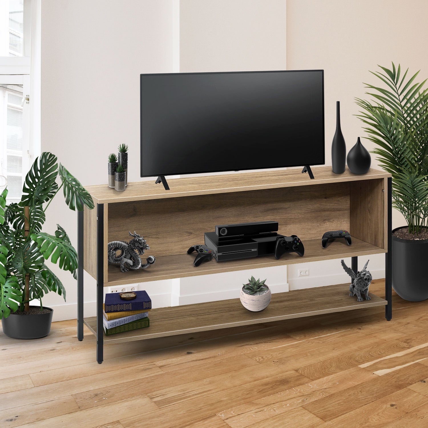 Mueble Tv 60 Mesa 3 Niveles 1.20m Moderno Organizador Cafe