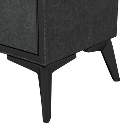 Buro Cajonera 3 Cajones Tela Tejido Comoda Recamara Negro