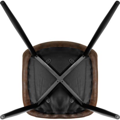 Set 4 Sillas Modernas Juego Comedor Cocina Suede Gamuza Cafe