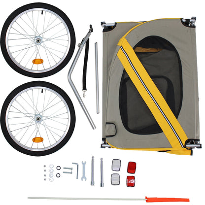 Remolque Carrito Para Bicicleta Niños Infaltil Mascotas 60kg Naranja
