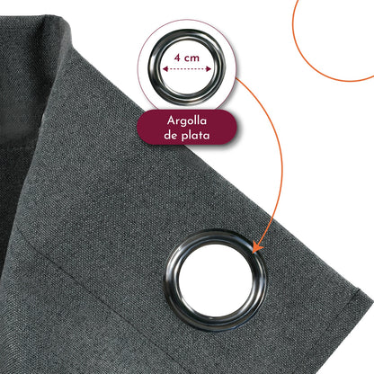 Cortinas Blackout Largas Tejida Hogar 275x216cm 2 Piezas