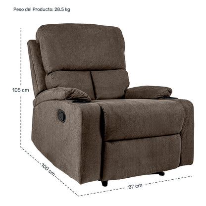 Sillón Reclinable Reposet Moderno Minimalista Sala Cafe