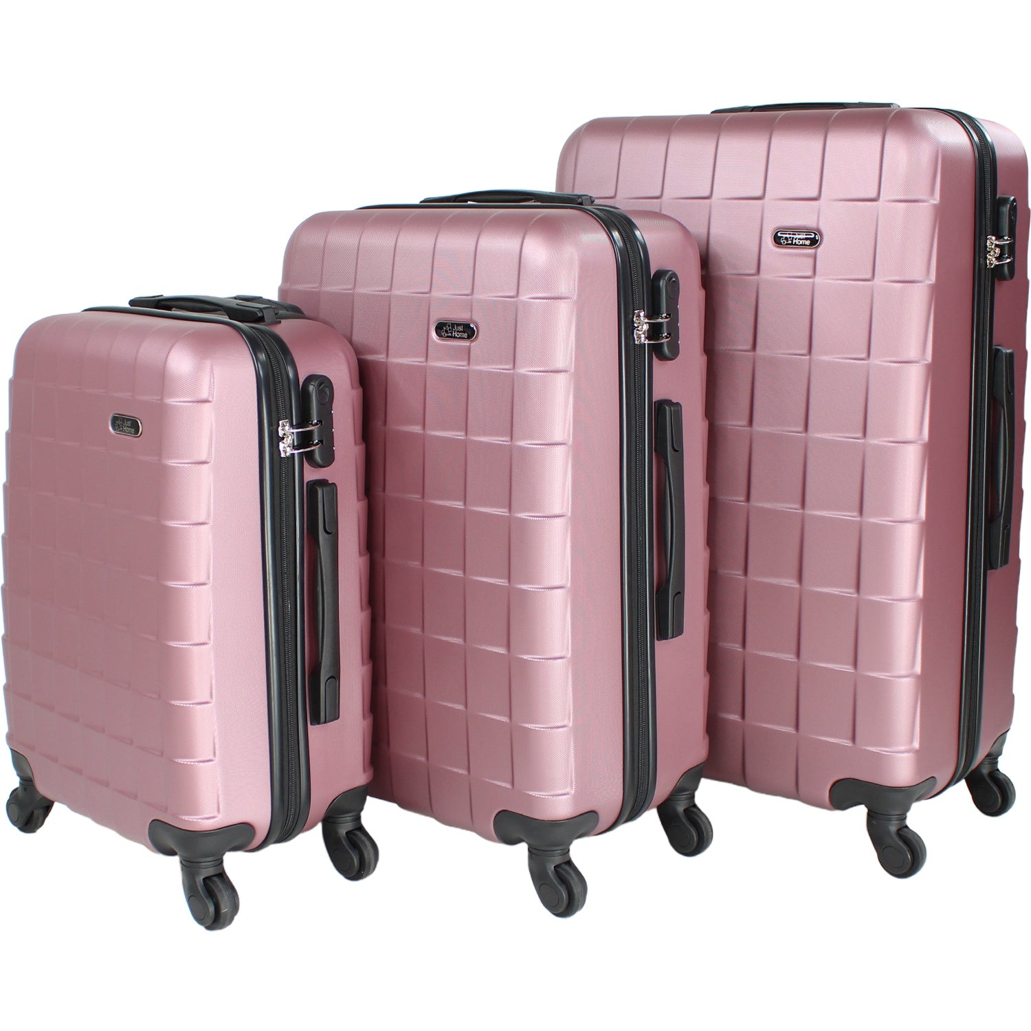 Set 3 Maletas Rosas Viaje Ultra Resistente 4 Ruedas 360