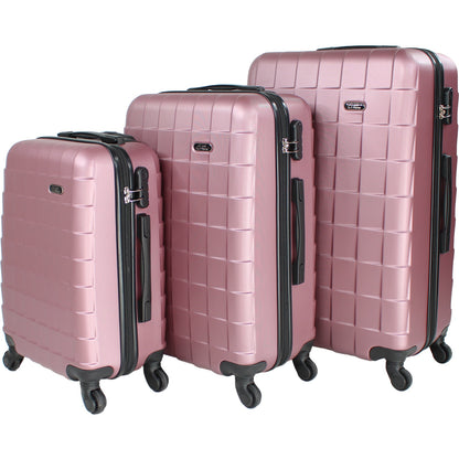 Set 3 Maletas Rosas Viaje Ultra Resistente 4 Ruedas 360