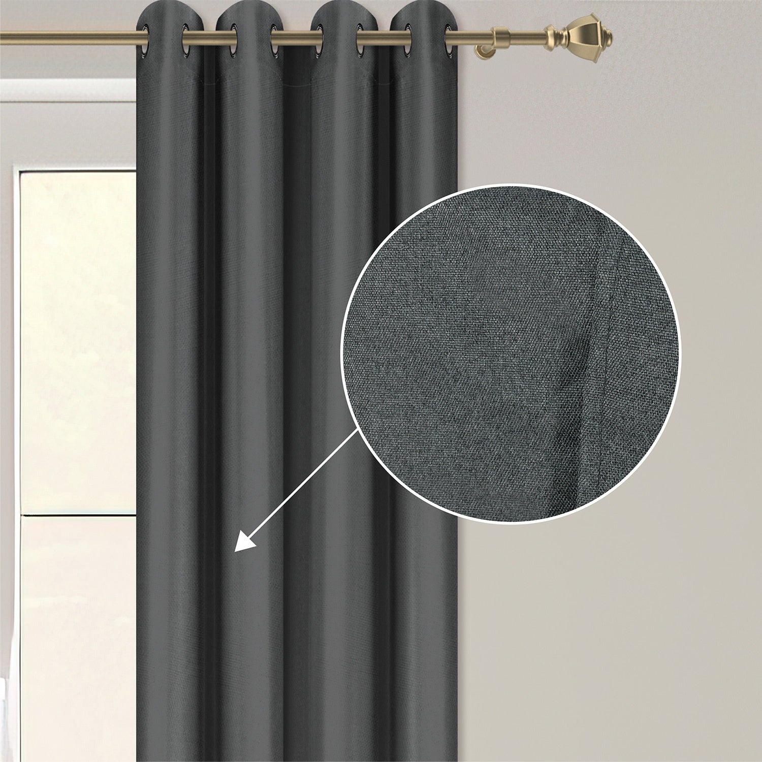 Cortinas Blackout Largas Tejida Hogar 275x216cm 2 Piezas