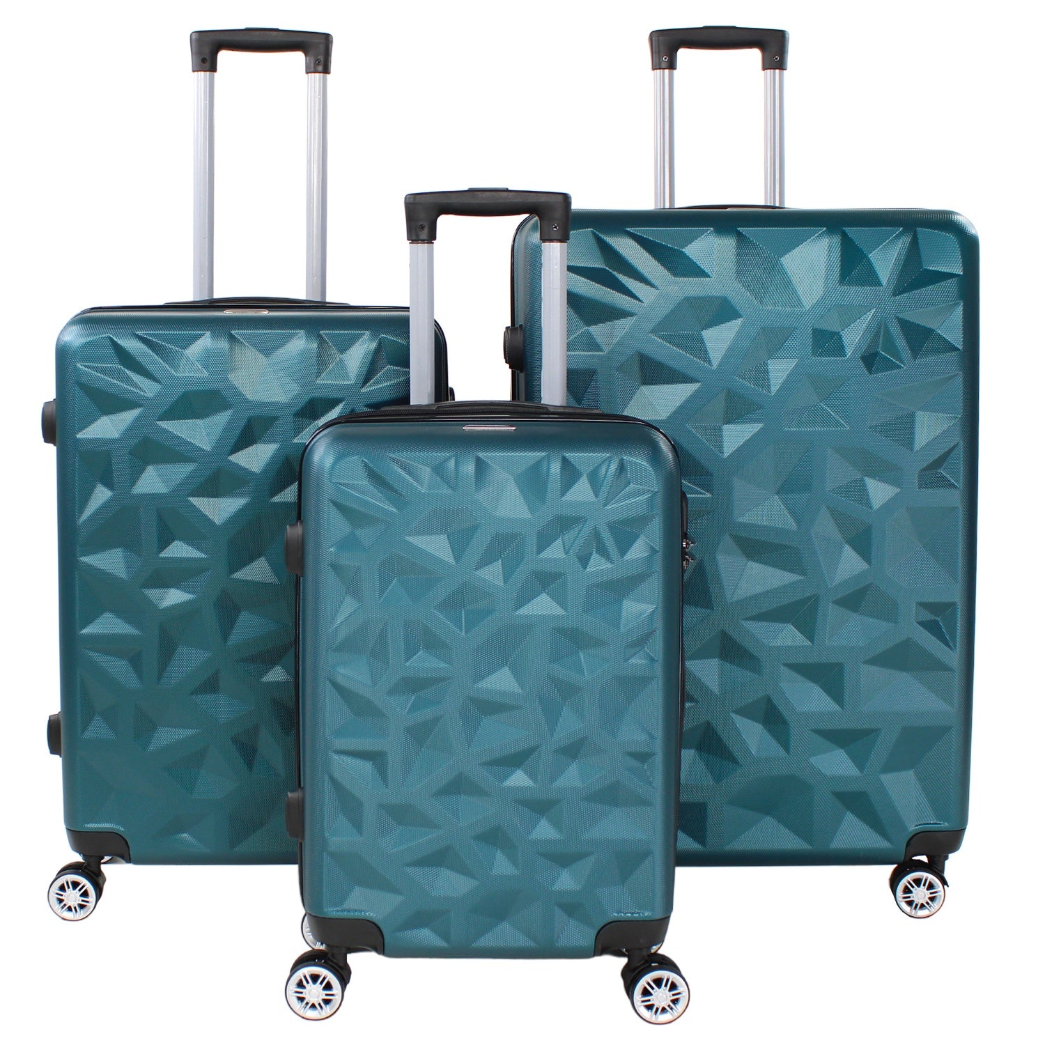 Set Juego 3 Maletas Rigidas Equipaje Viaje 4 Ruedas 360 Azul