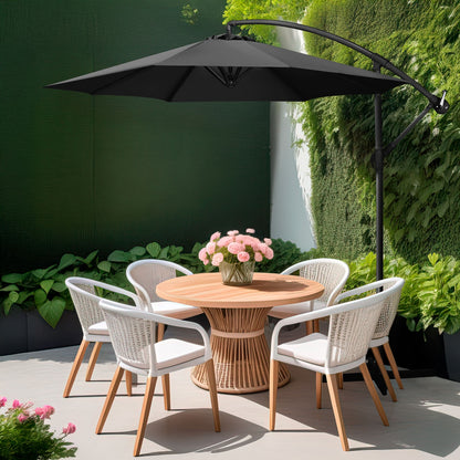 Sombrilla Moderna 2.9 M Jardin Exterior Playa Terraza Negro