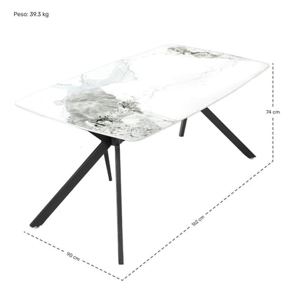 Mesa Comedor 6 Pers Marmol Granito Lujo Premium 162x90x74