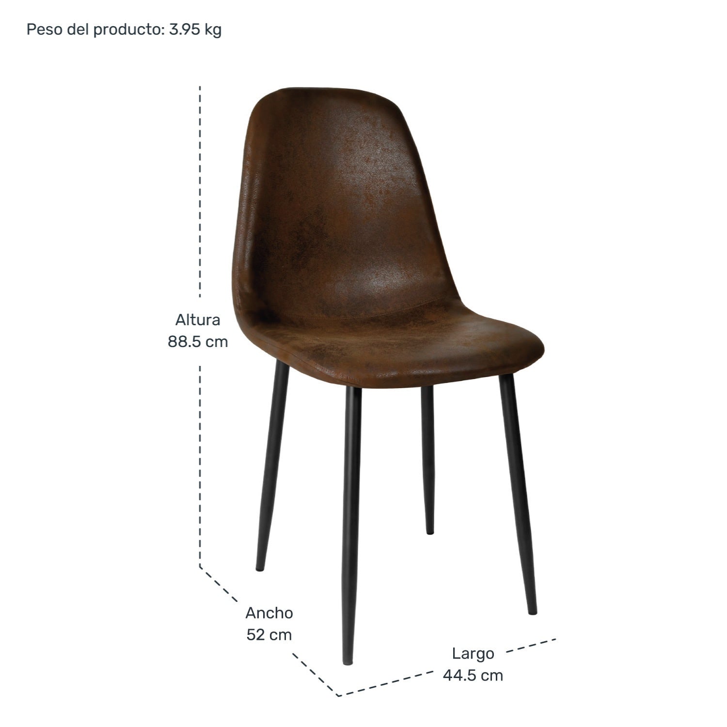 Set 4 Sillas Modernas Juego Comedor Cocina Suede Gamuza Cafe