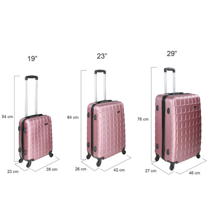 Set 3 Maletas Rosas Viaje Ultra Resistente 4 Ruedas 360