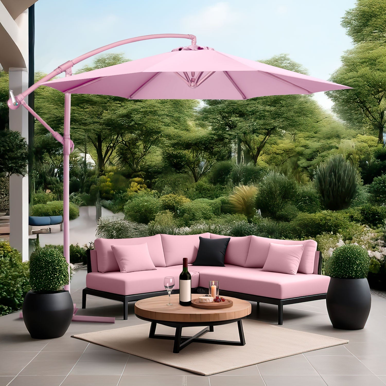 Sombrilla Rosa 2.9 M Jardin Exterior Playa Terraza | Houzer
