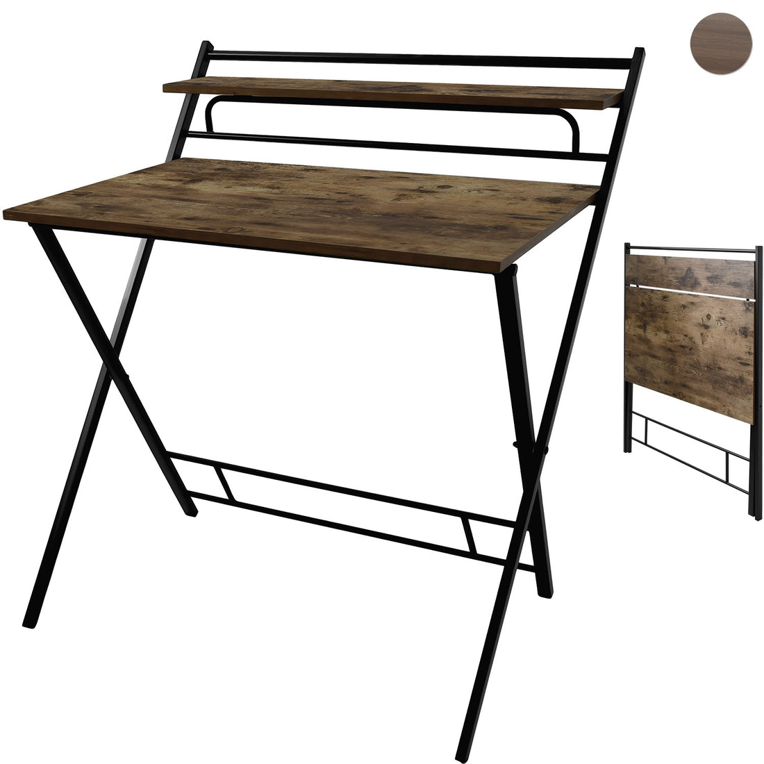 Escritorio Plegable 2 Niveles Mesa Trabajo Hogar Oficina