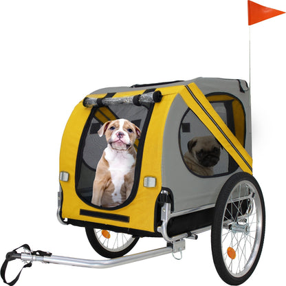 Remolque Carrito Para Bicicleta Niños Infaltil Mascotas 60kg Naranja