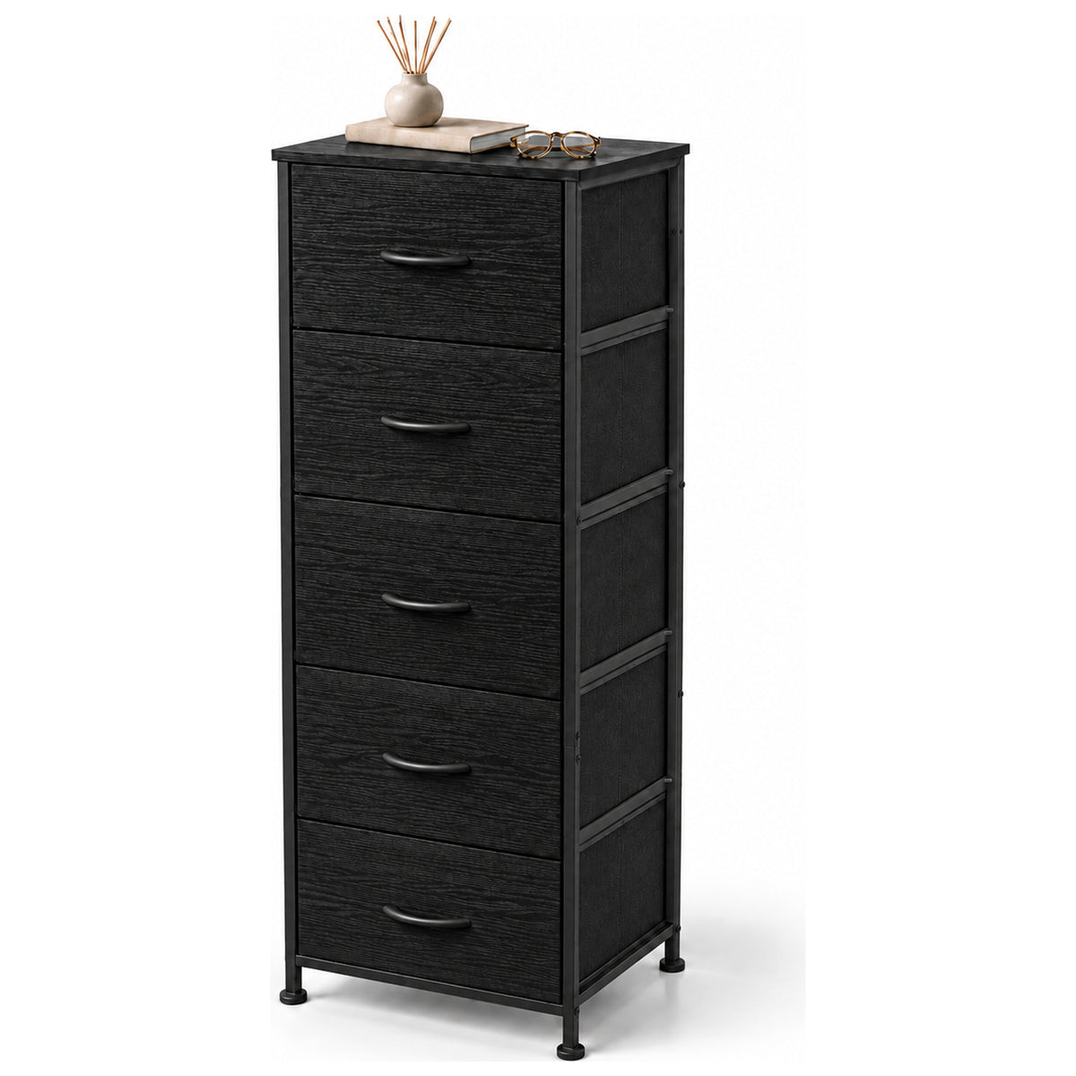 Comoda Cajonera Vertical 5 Cajones Acero Repisa Organizador Volcano