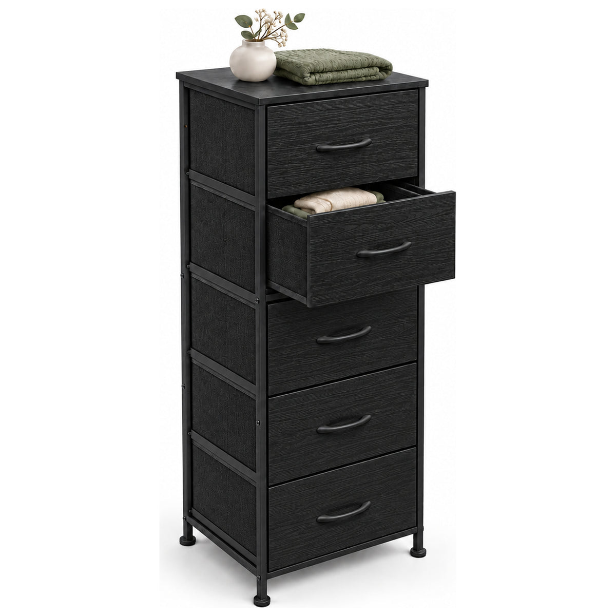 Comoda Cajonera Vertical 5 Cajones Acero Repisa Organizador Volcano