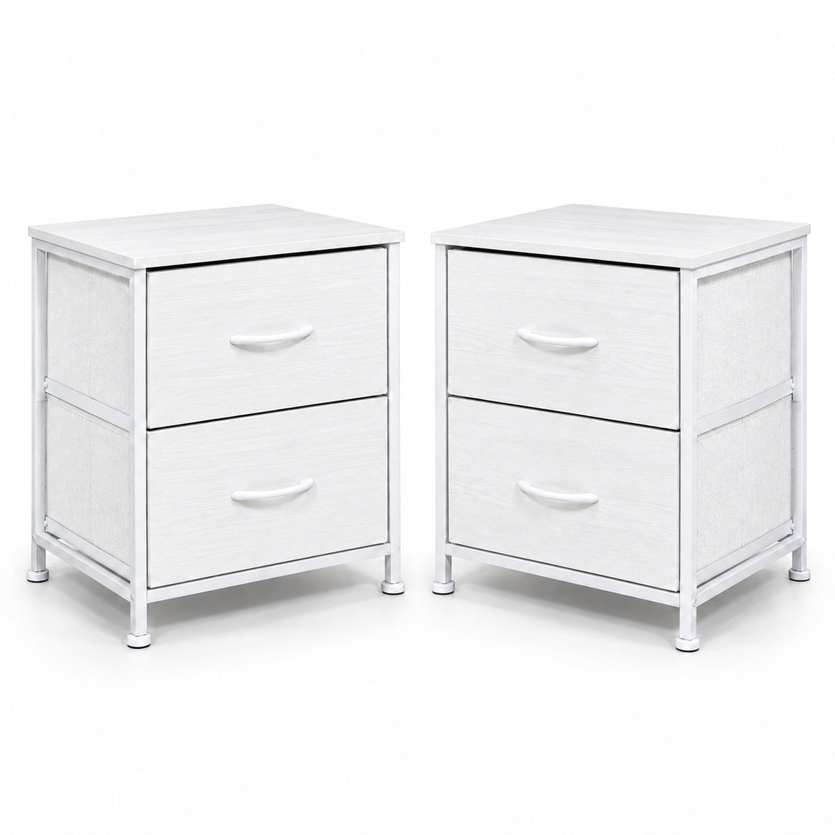 Set De 2 Buros Mesas De Noche 4 Cajones Organizador Acero Nordico