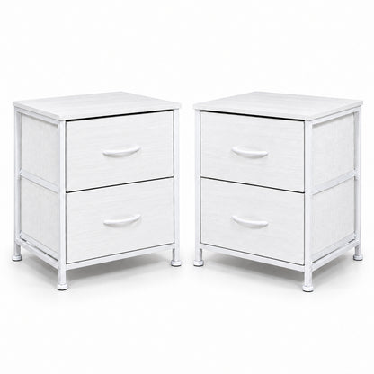 Set De 2 Buros Mesas De Noche 4 Cajones Organizador Acero Nordico