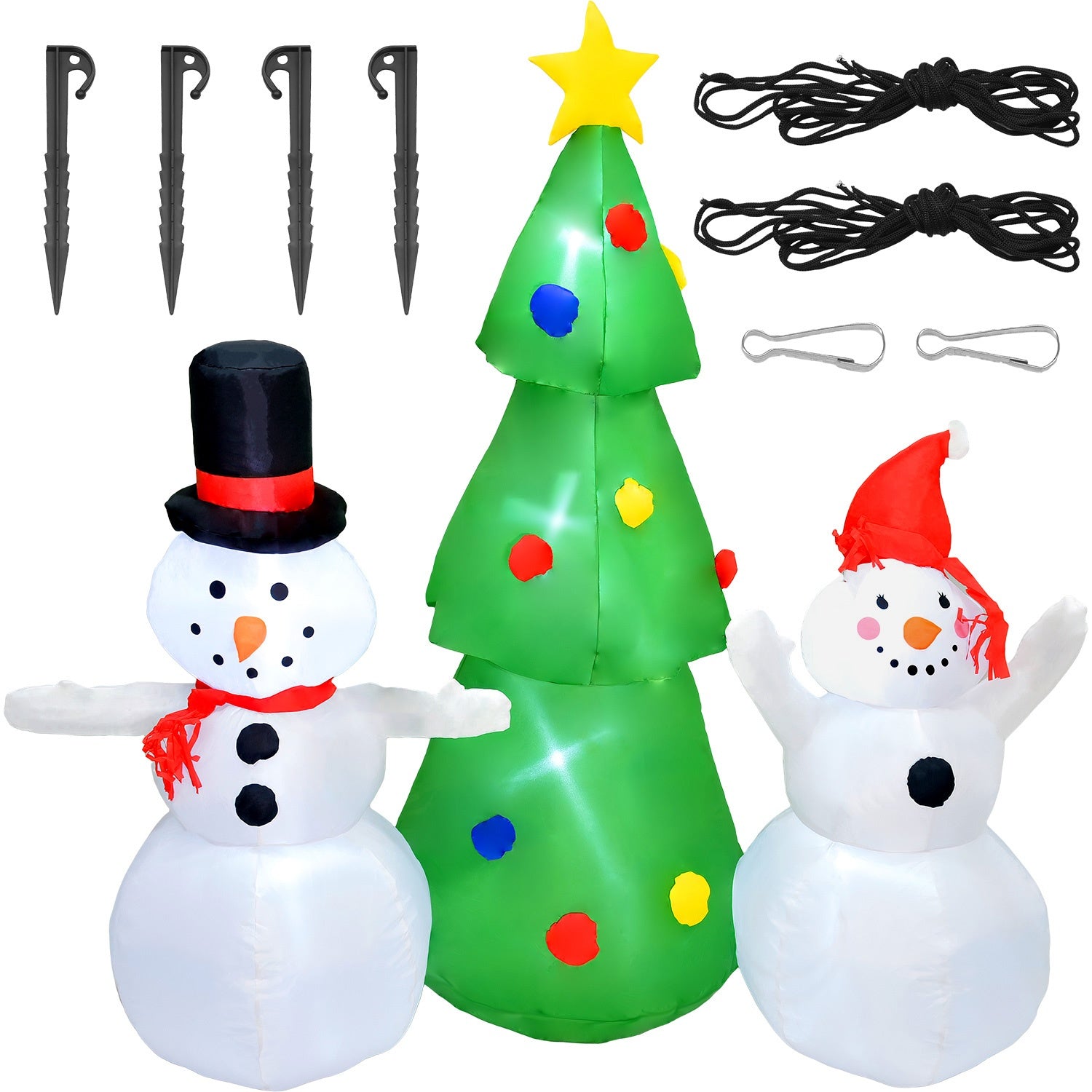 Inflable Navidad 1.7m Arbol Muñecos De Nieve Decoracion Led