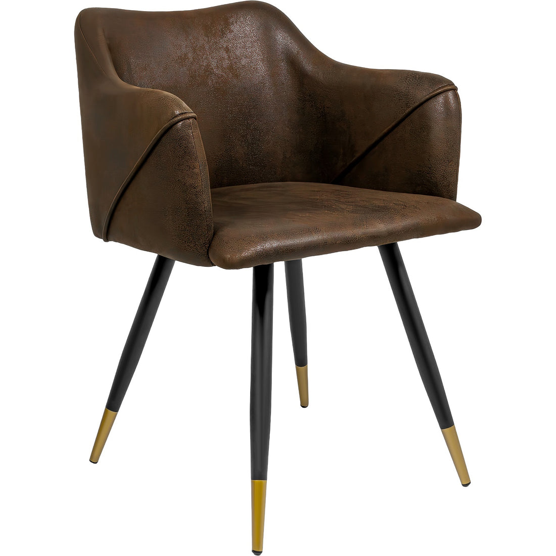 Set 2 Sillas Sillones Juego Comedor Cocina Suede Gamuza Cafe Color De La Estructura De La Silla Negro