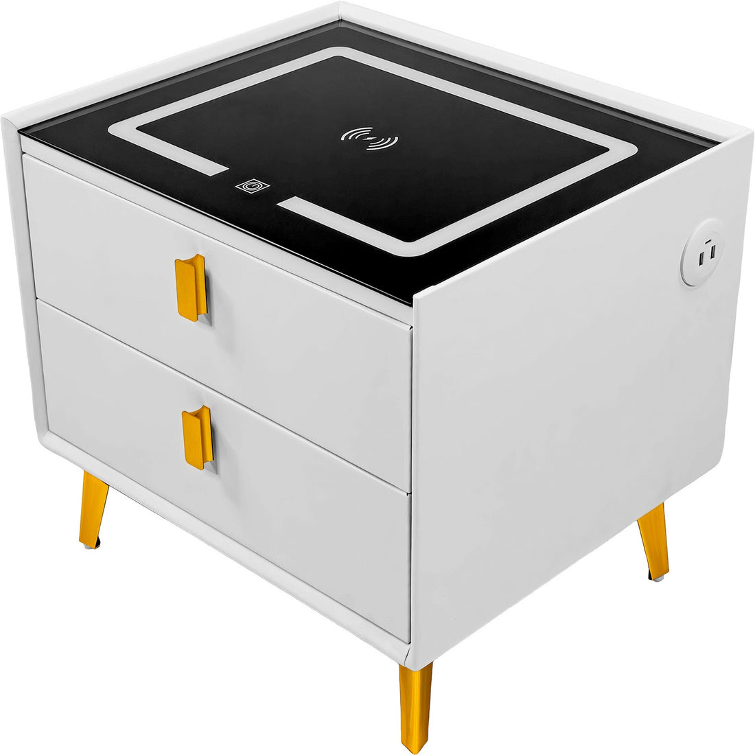 Mesa Noche Buro Inteligente Cargador Inalambrico Luz Led Usb