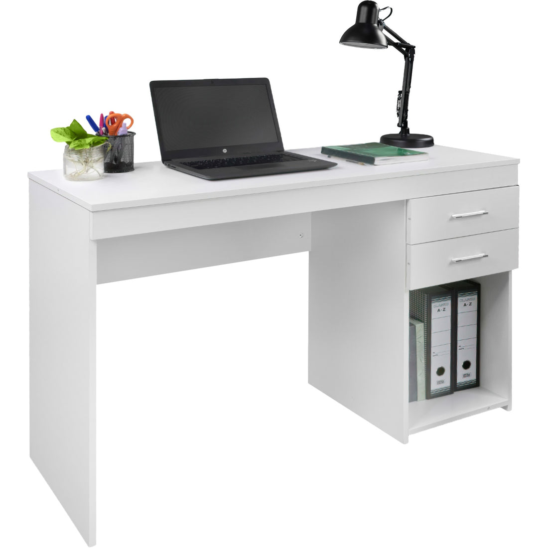 Escritorio Ejecutivo Blanco Moderno Cajonera Doble Oficina