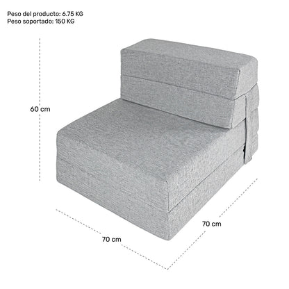 Sillon Sofa Cama Futon Plegable Modular Sala Mueble 3 En 1