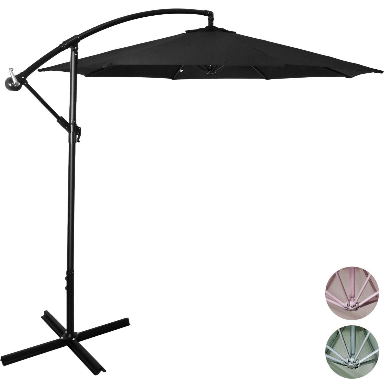 Sombrilla Moderna 2.9 M Jardin Exterior Playa Terraza Negro