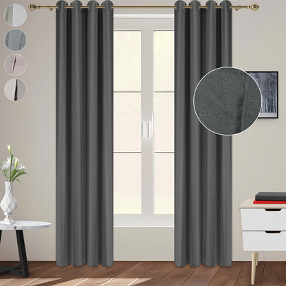 Cortinas Blackout Largas Tejida Hogar 275x216cm 2 Piezas