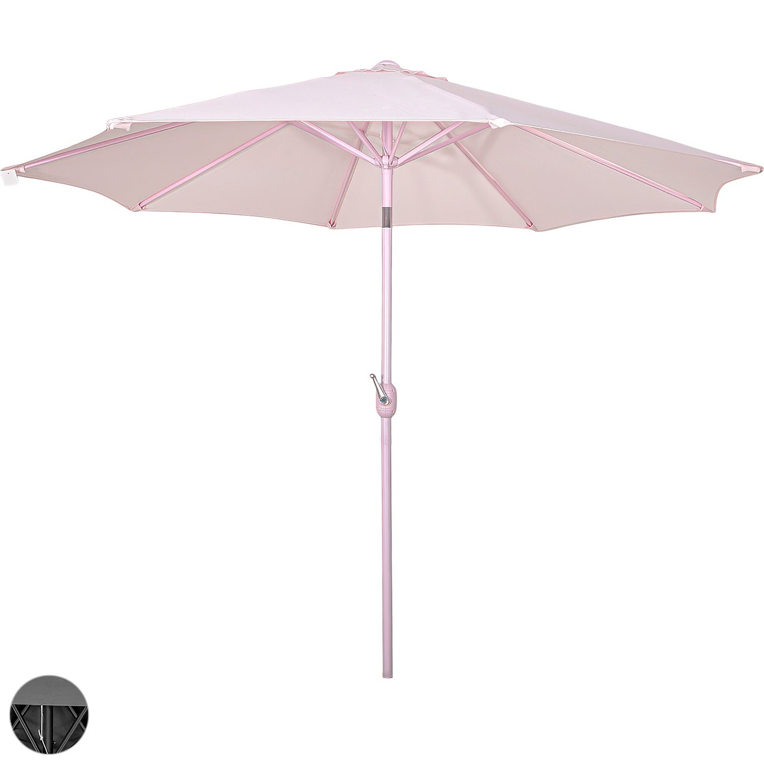 Sombrilla Jardin Exterior 2.63m Inclinacion Playa Terraza Color Rosa Lisa