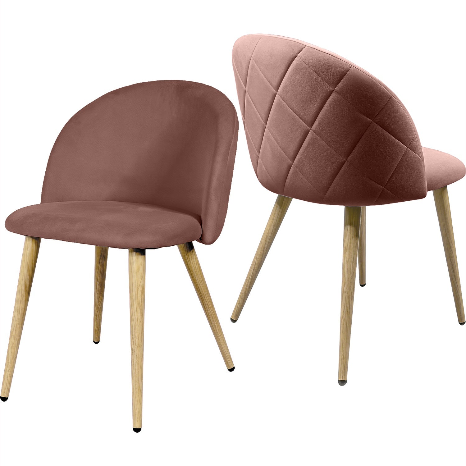 Silla Comedor Terciopelo Moderna Acolchada Rosa