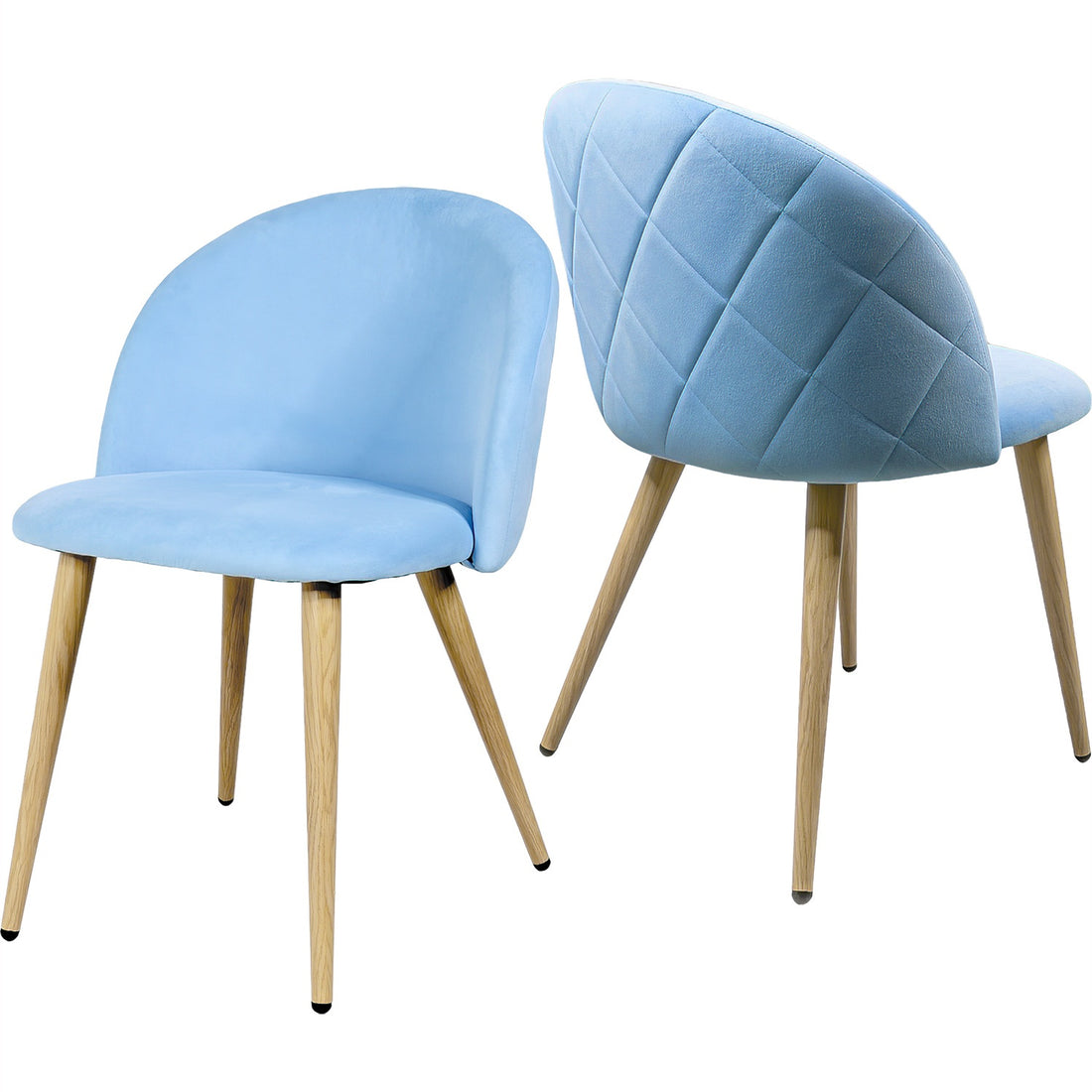 Silla Comedor Terciopelo Moderna Acolchada Azul