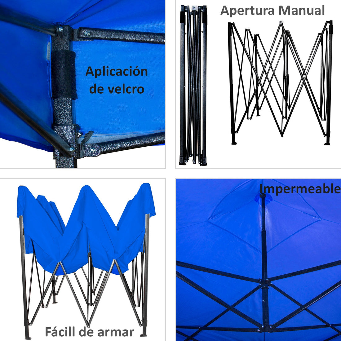 Carpa Paredes Lona 3m X 3m Plegable Impermeable Toldo