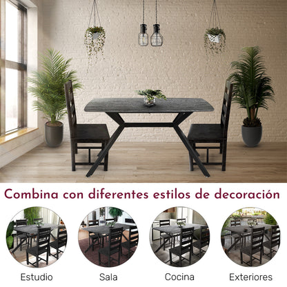 Mesa Comedor Nordico 4pers Gris Casa Hogar Lujo 130x80x74