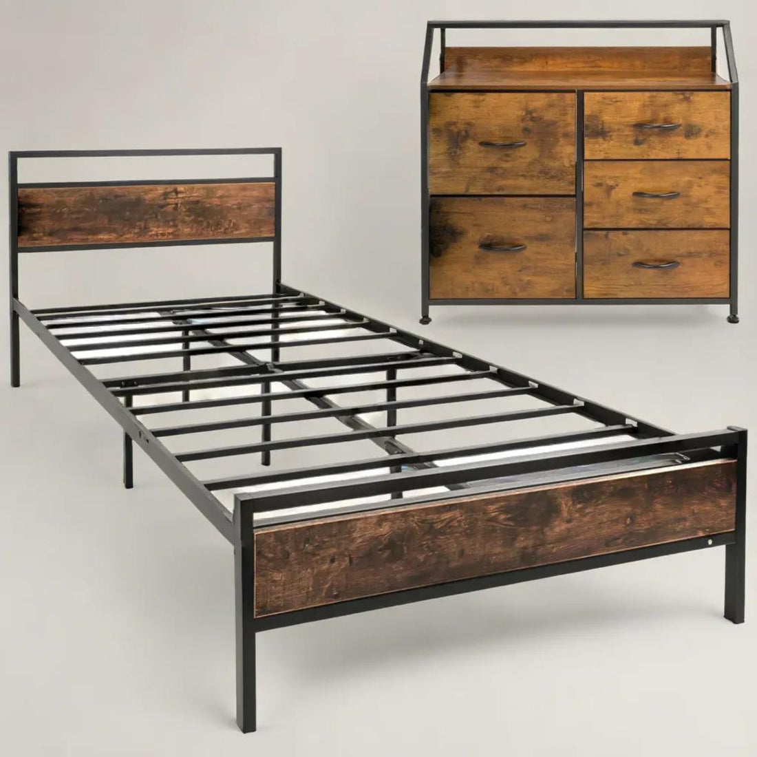 Base Cama Matrimonial Recamara + Comoda Country Moderno