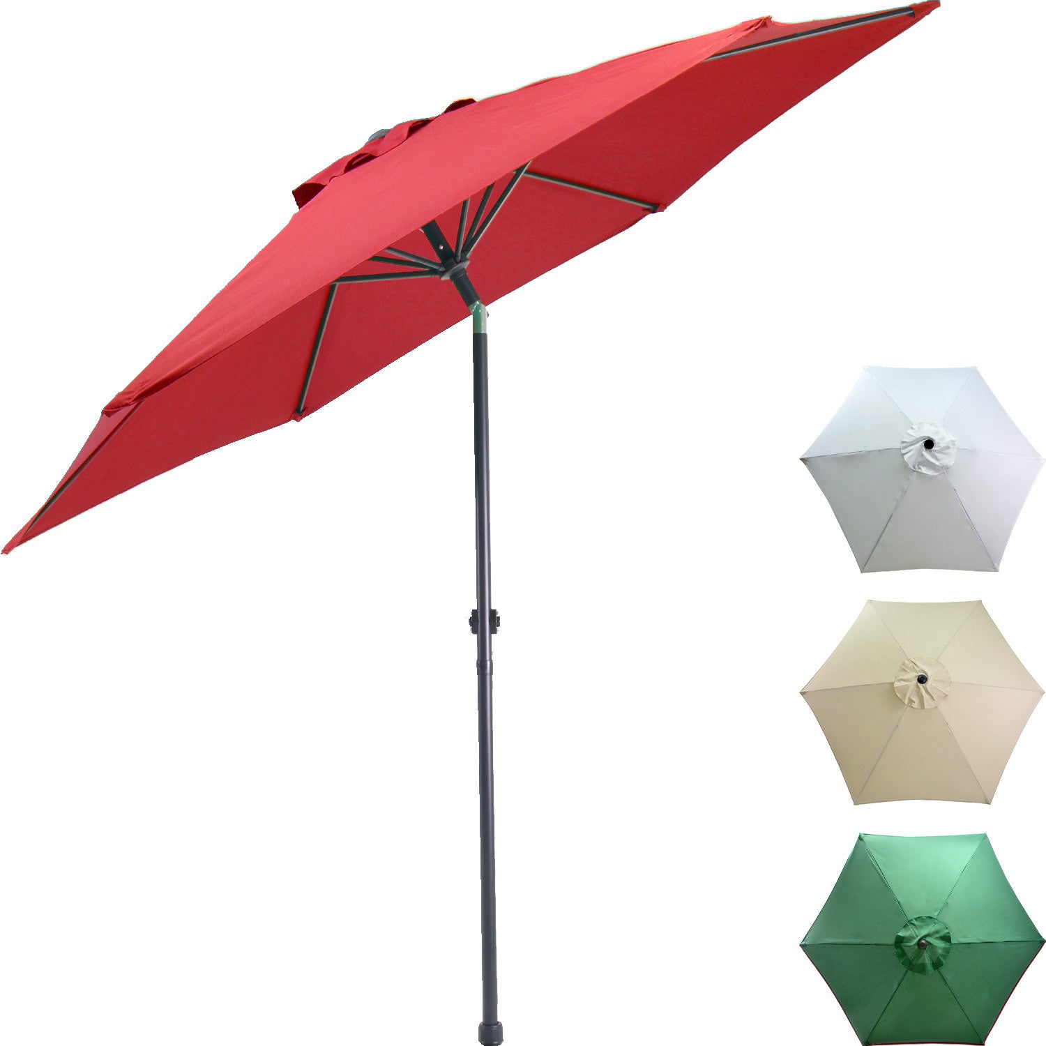 Sombrilla Con Angulo Jardin Playa 2.7 Metros Kit 4 Piezas