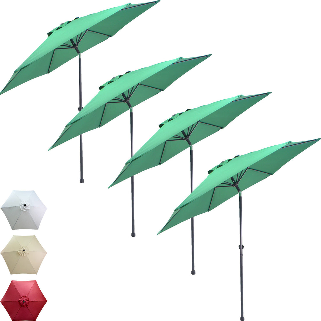 Sombrilla Con Angulo Jardin Playa 2.7 Metros Kit 4 Piezas