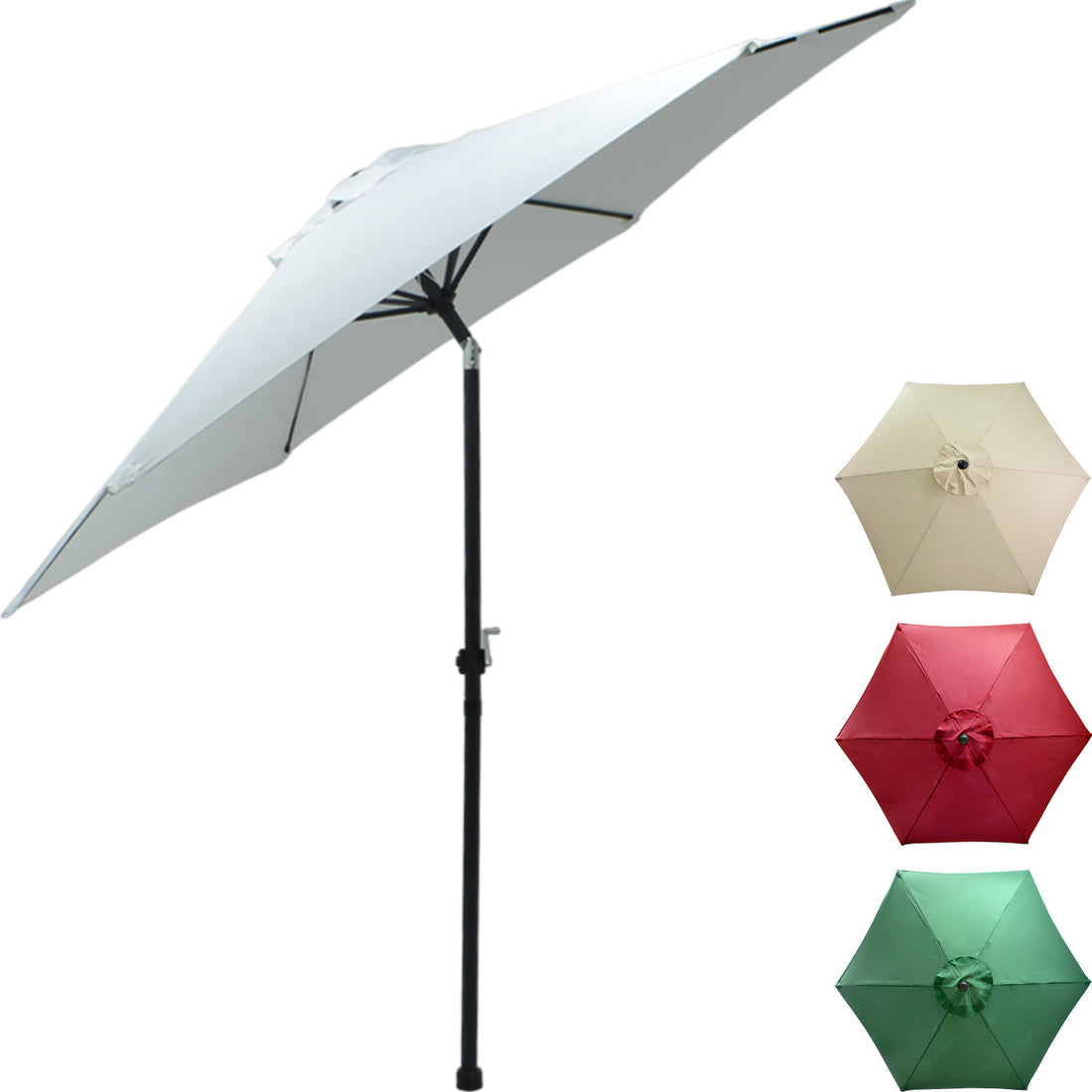 Sombrilla Sol 2.7 Sol Manivela Playa Angulo Jardimex Blanca