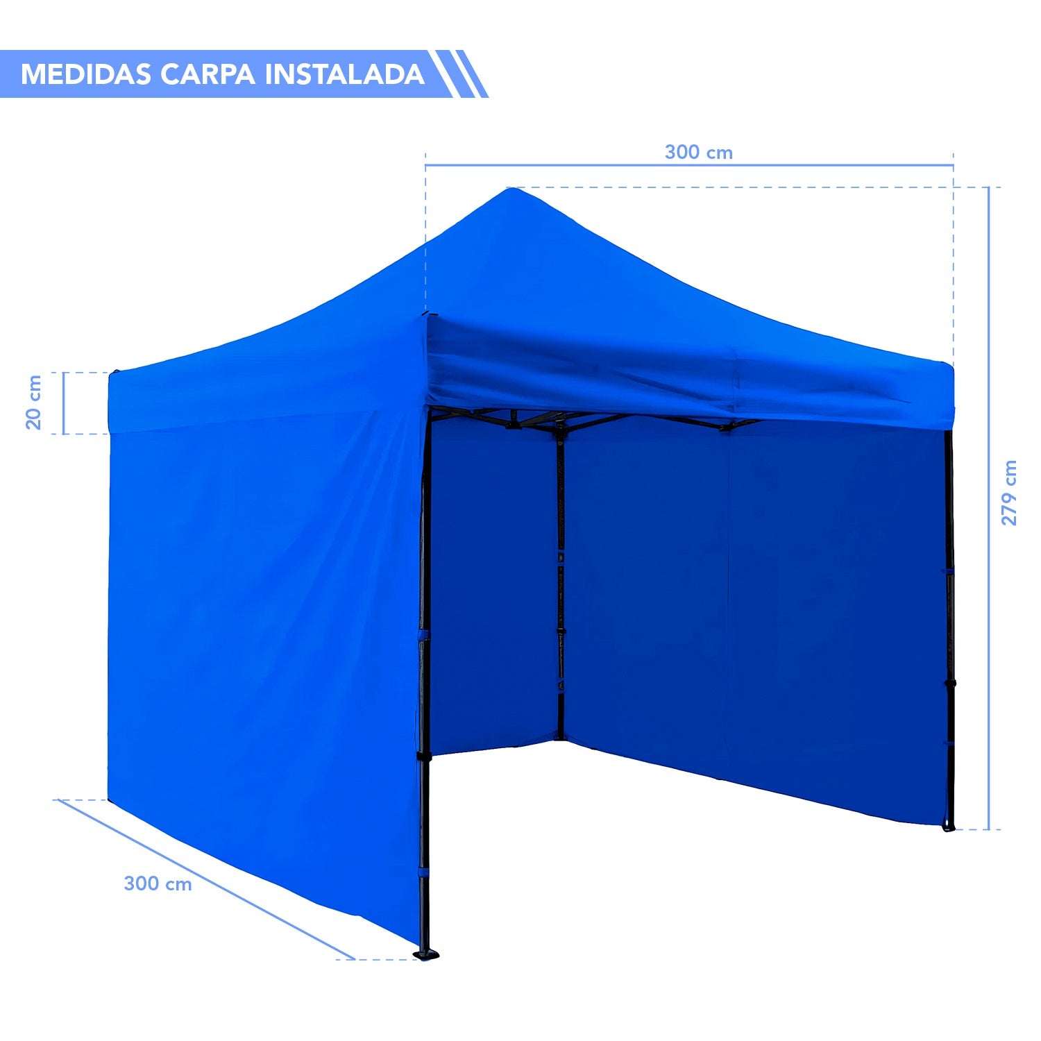 Carpa Paredes Lona 3m X 3m Plegable Impermeable Toldo