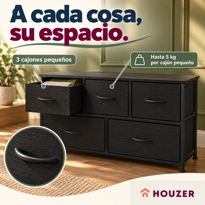 Comoda Cajonera Horizontal 5 Cajones Organizador Acero Volcano