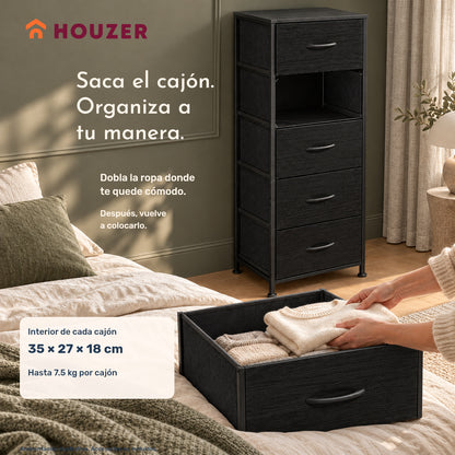 Comoda Cajonera Vertical 5 Cajones Acero Repisa Organizador Volcano