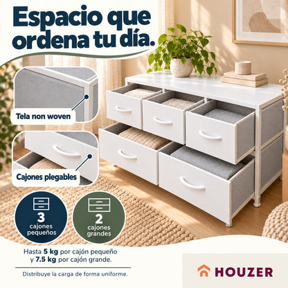 Comoda Cajonera Horizontal 5 Cajones Organizador Acero Nordico