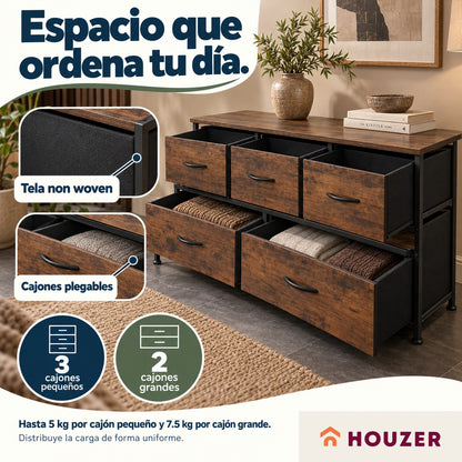 Comoda Cajonera Horizontal 5 Cajones Organizador Acero Country